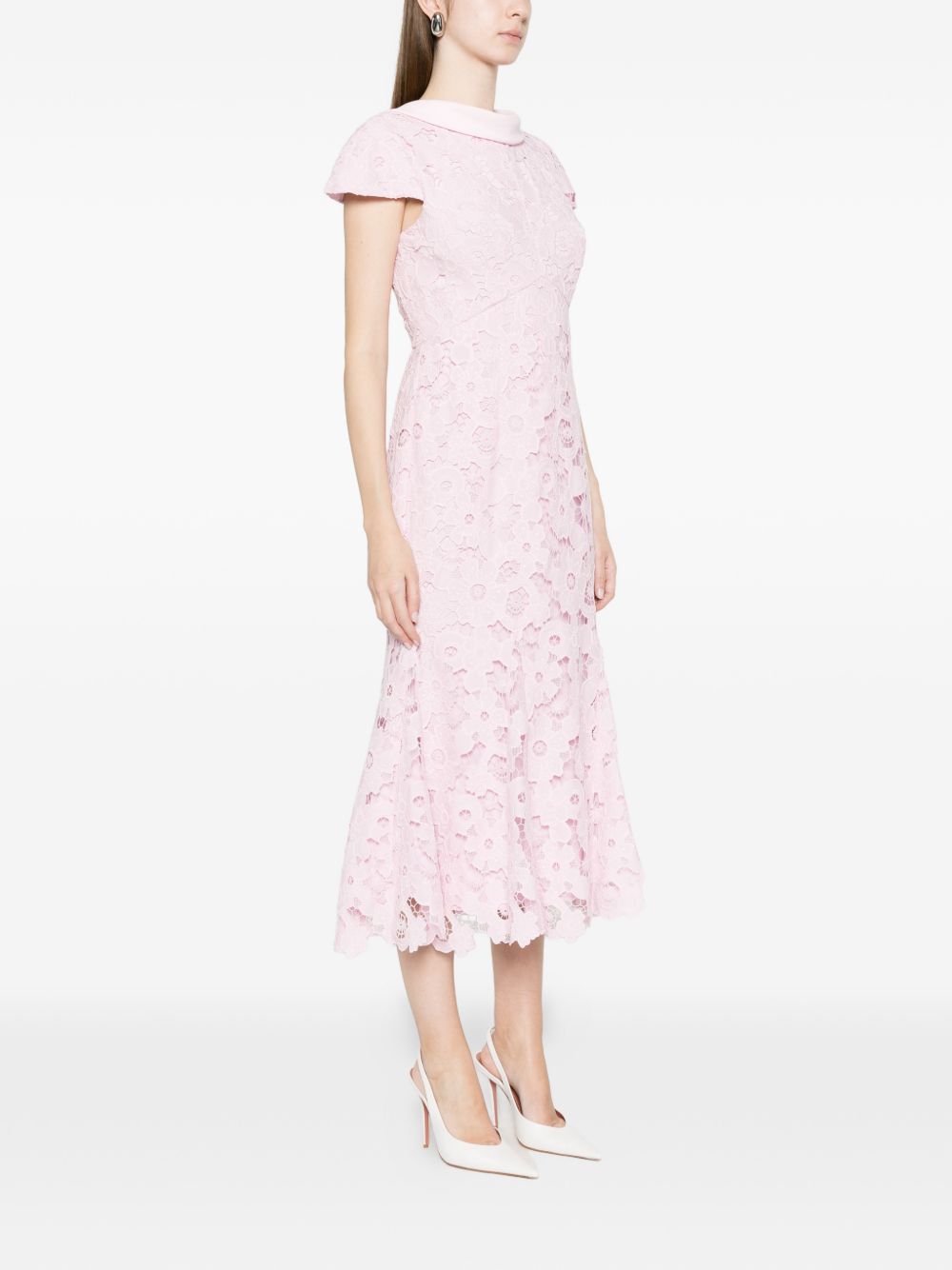 Abito midi con scollo ampio in rosa Self-Portrait - donna 
