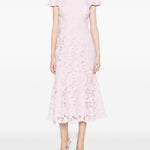 Abito midi con scollo ampio in rosa Self-Portrait - donna 