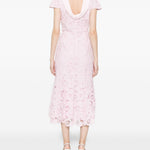 Abito midi con scollo ampio in rosa Self-Portrait - donna 
