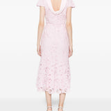 Abito midi con scollo ampio in rosa Self-Portrait - donna 