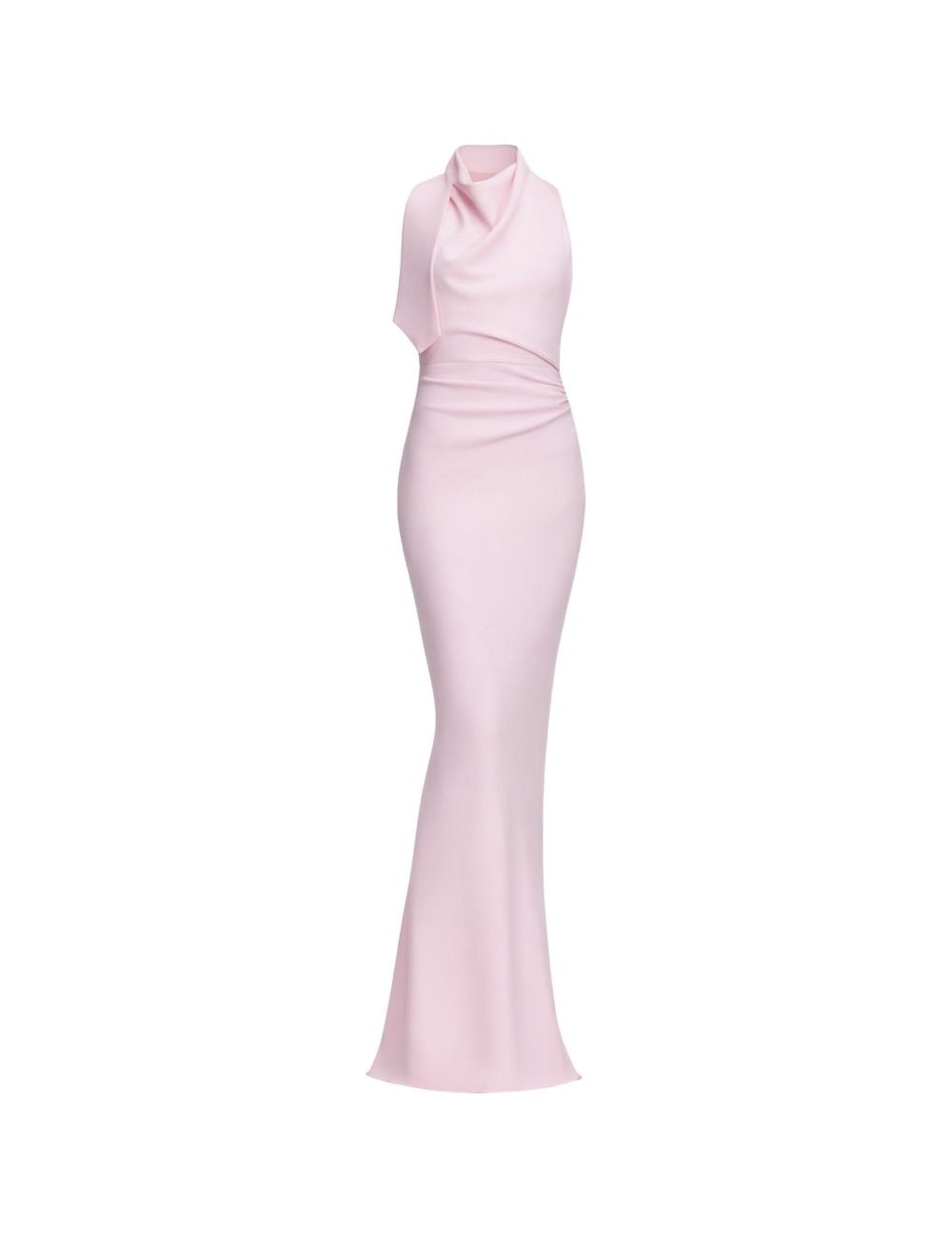 Abito lungo drappeggiato con scollo all'americana in rosa Self-portrait - donna 