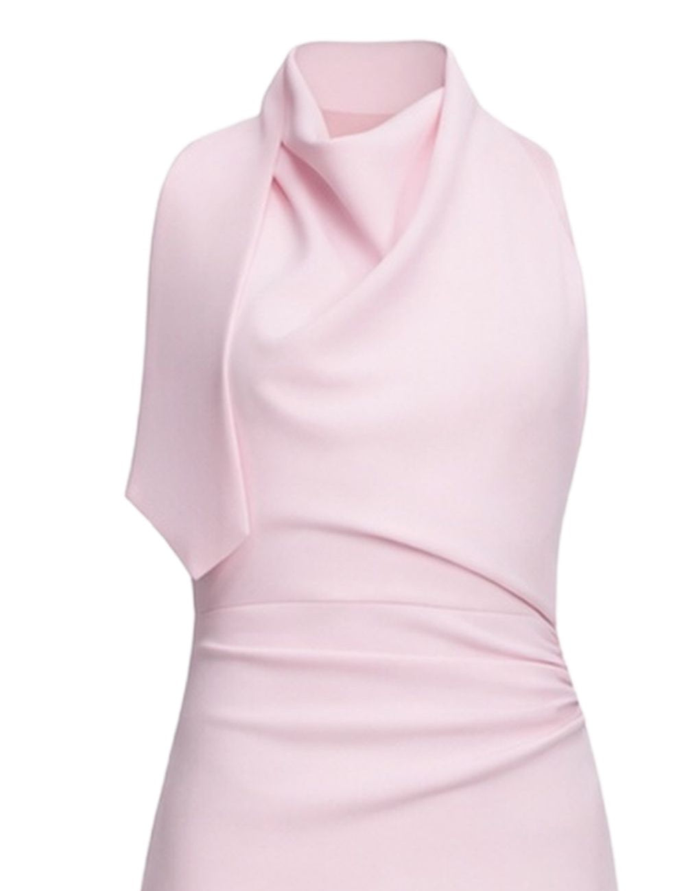 Abito lungo drappeggiato con scollo all'americana in rosa Self-portrait - donna 