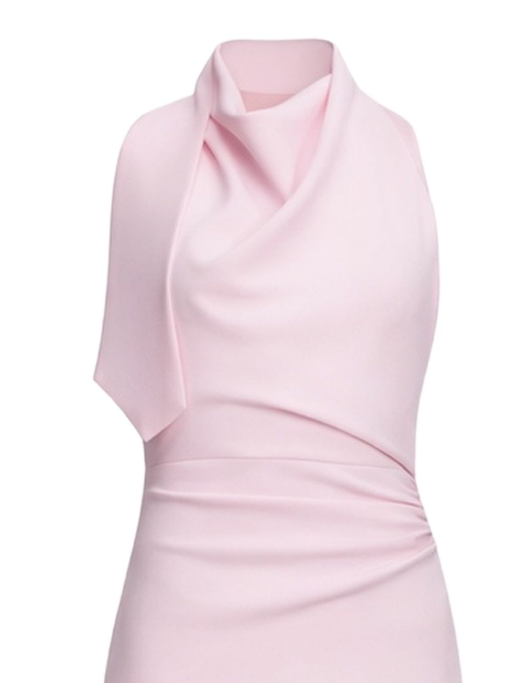 Abito lungo drappeggiato con scollo all'americana in rosa Self-portrait - donna 