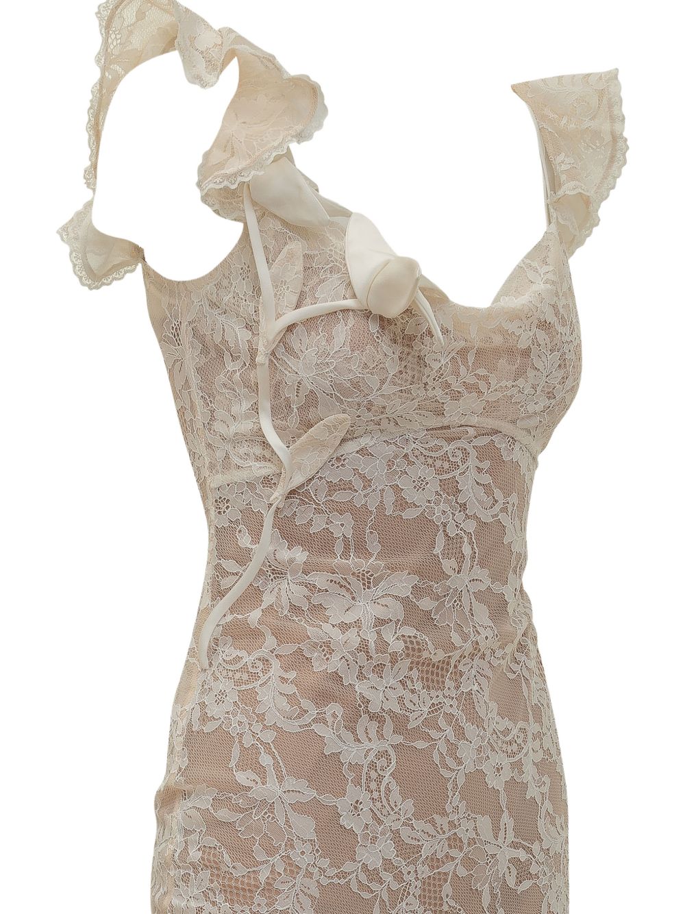 Abito lungo a fiori con ruches in rosa Self-Portrait - donna 