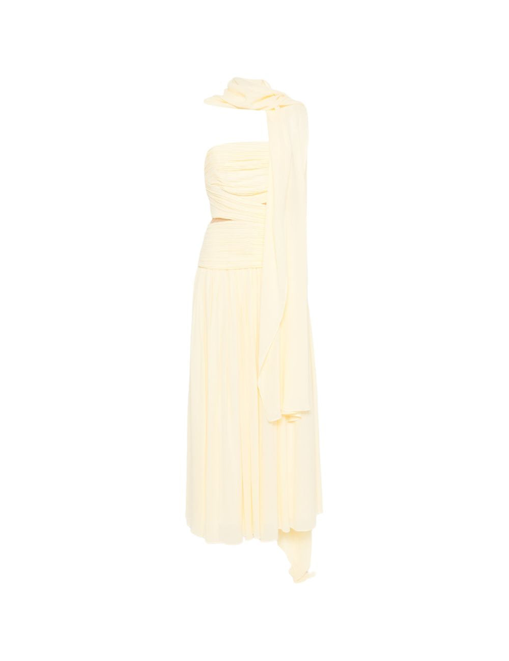 Abito lungo con foulard in giallo Self-Portrait - donna 