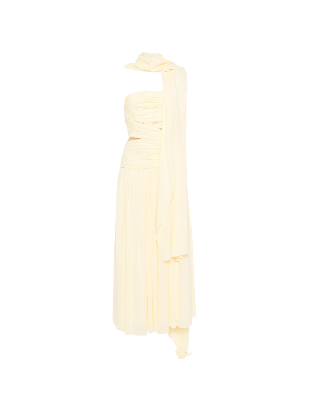Abito lungo con foulard in giallo Self-Portrait - donna 