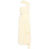Abito lungo con foulard in giallo Self-Portrait - donna 
