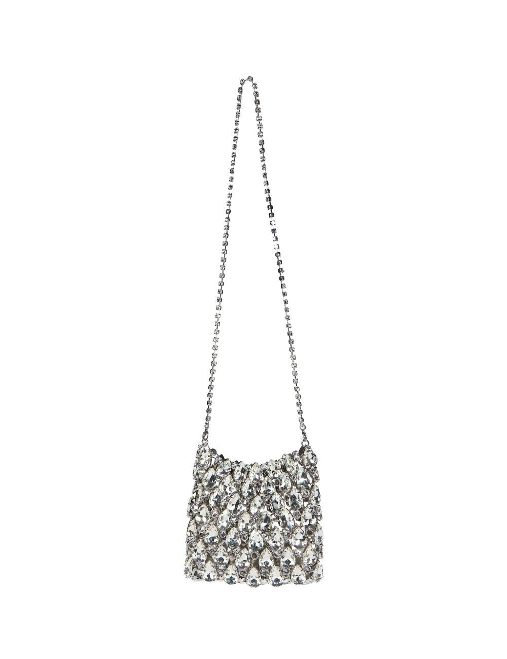 Borsa a tracolla chainmail in argento Self-Portrait - donna 