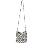 Borsa a tracolla chainmail in argento Self-Portrait - donna 