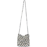 Borsa a tracolla chainmail in argento Self-Portrait - donna 