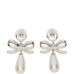 Orecchini con decorazione a fiocco in argento Self-portrait - donna 