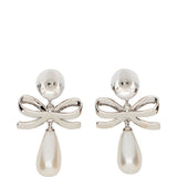Orecchini con decorazione a fiocco in argento Self-portrait - donna 