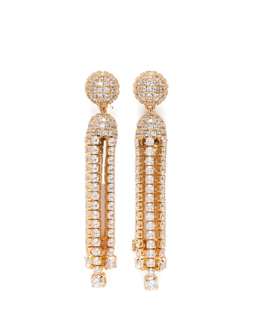 Orecchini pendenti decorati con cristalli in oro Self-portrait - donna 