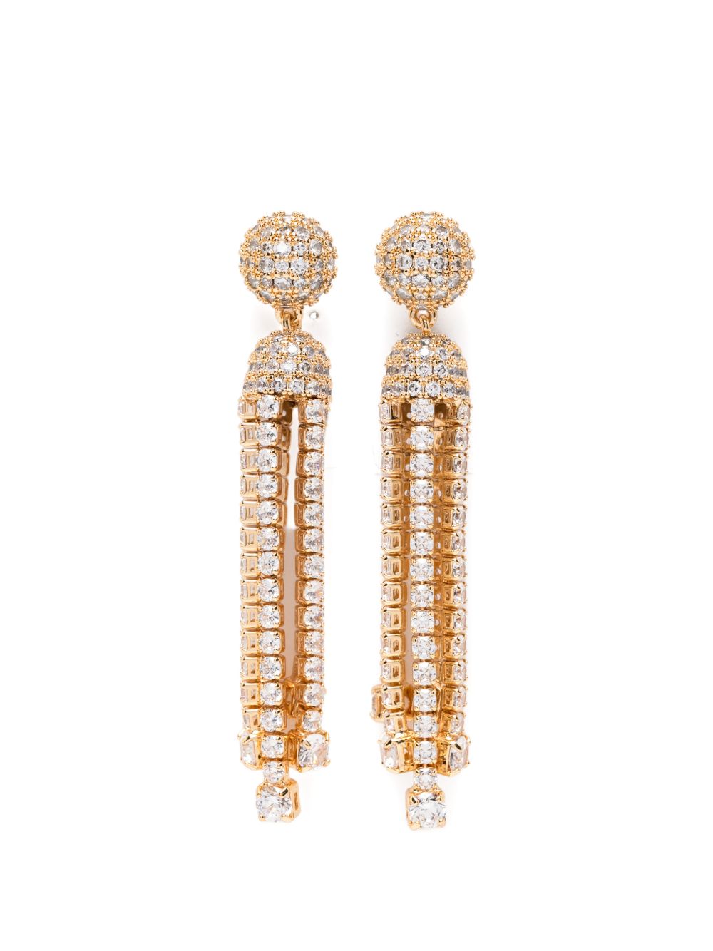 Orecchini pendenti decorati con cristalli in oro Self-portrait - donna 
