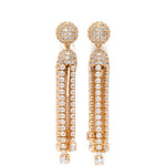 Orecchini pendenti decorati con cristalli in oro Self-portrait - donna 