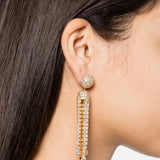 Orecchini pendenti decorati con cristalli in oro Self-portrait - donna 