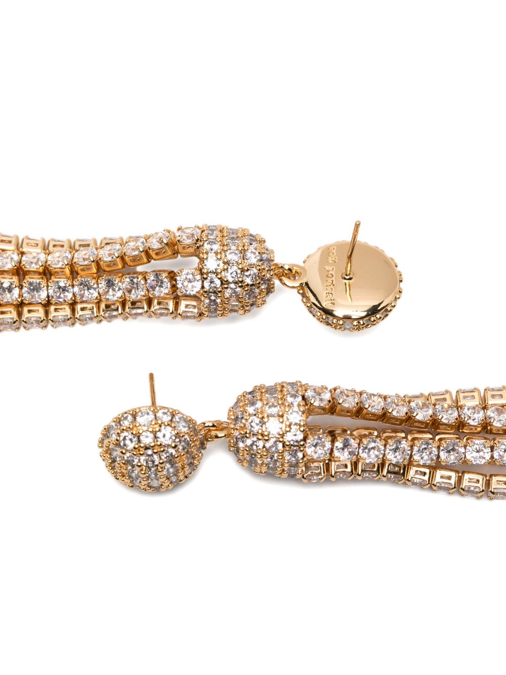 Orecchini pendenti decorati con cristalli in oro Self-portrait - donna 