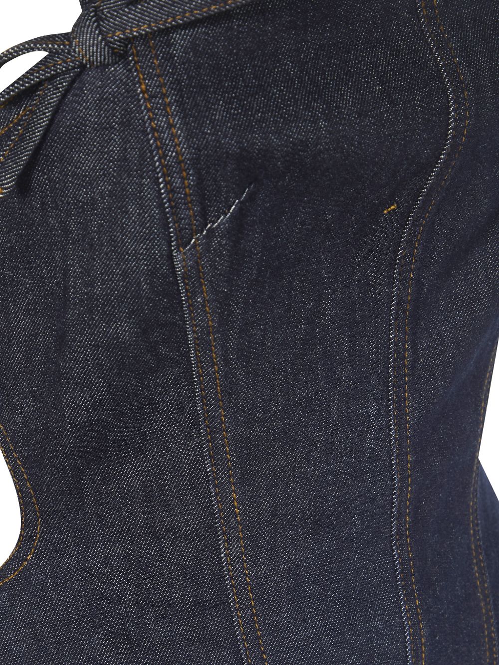 Abito denim con gonna svasata in blu Self-portrait - donna 