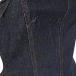 Abito denim con gonna svasata in blu Self-portrait - donna 