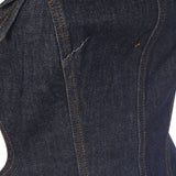 Abito denim con gonna svasata in blu Self-portrait - donna 