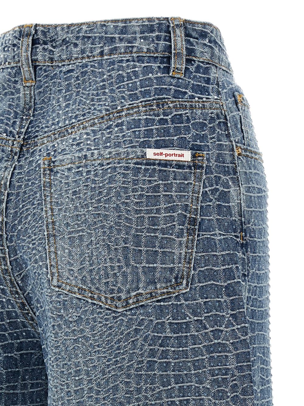 Jeans con effetto coccodrillo in blu Self-Portrait - donna 