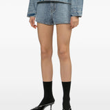 Shorts denim con strass in blu Self-portrait - donna 