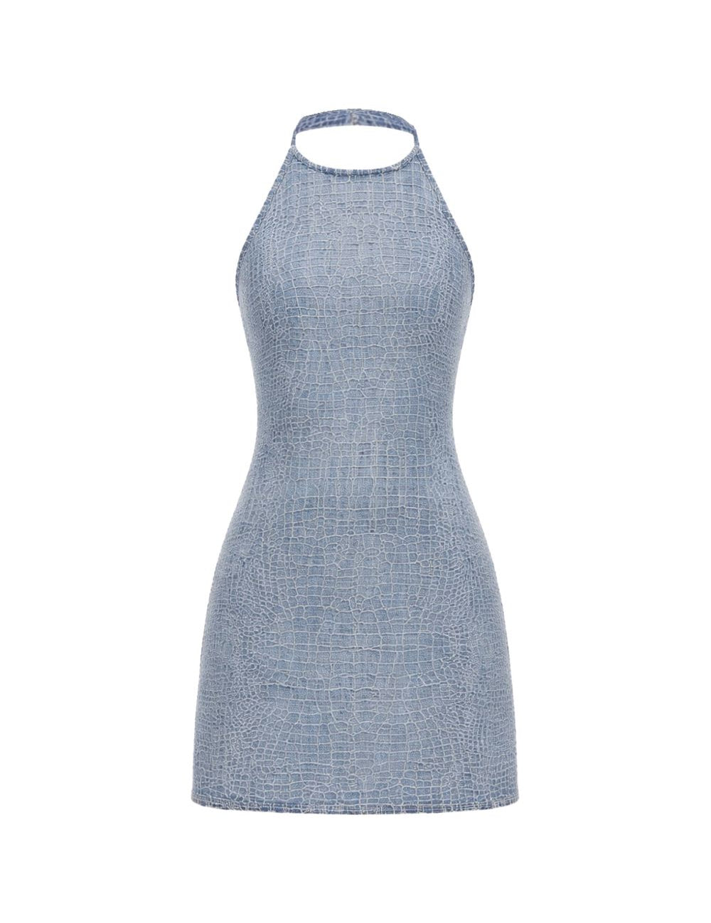 Abito effetto pelle coccodrillo in blu Self-portrait - donna 