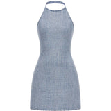 Abito effetto pelle coccodrillo in blu Self-portrait - donna 