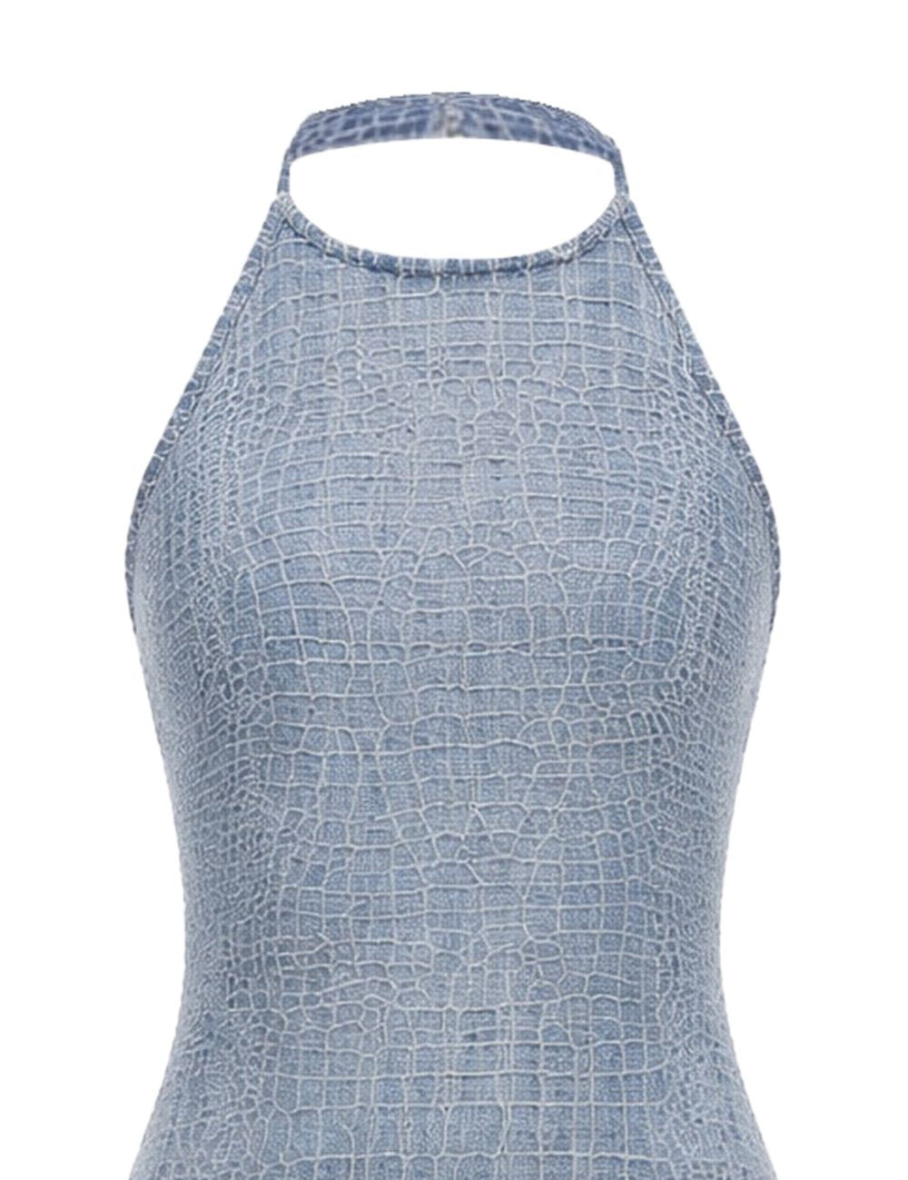Abito effetto pelle coccodrillo in blu Self-portrait - donna 
