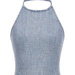 Abito effetto pelle coccodrillo in blu Self-portrait - donna 