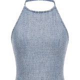 Abito effetto pelle coccodrillo in blu Self-portrait - donna 