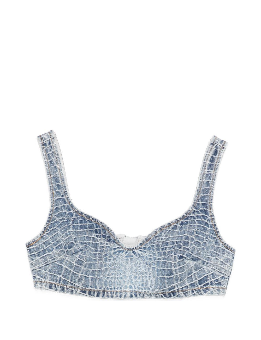 Top in jeans in blu Self-portrait - donna 
