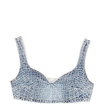 Top in jeans in blu Self-portrait - donna 