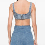 Top in jeans in blu Self-portrait - donna 