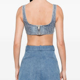 Top in jeans in blu Self-portrait - donna 