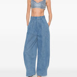 Top in jeans in blu Self-portrait - donna 