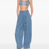 Top in jeans in blu Self-portrait - donna 