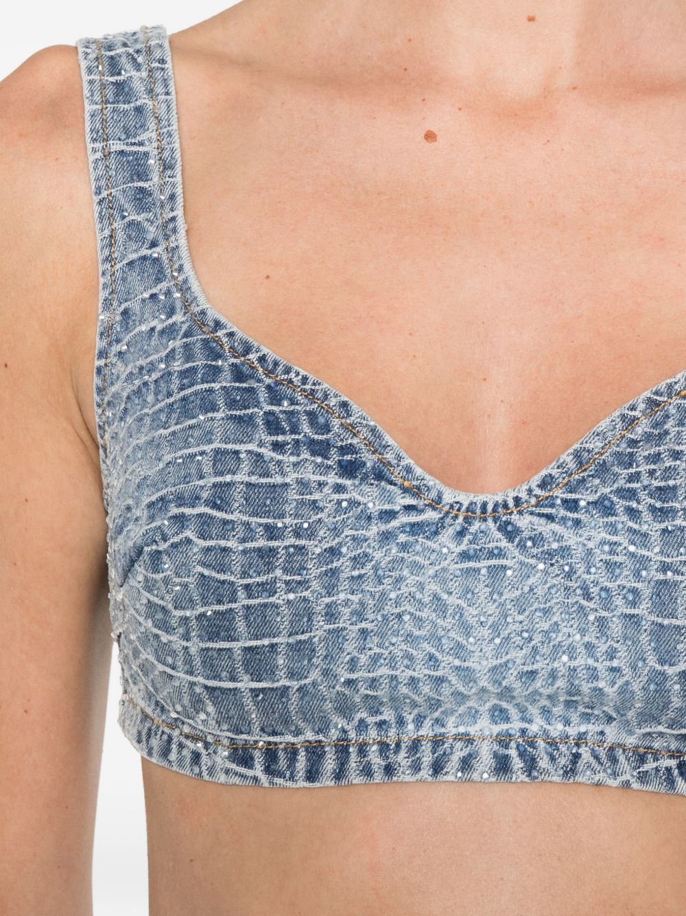 Top in jeans in blu Self-portrait - donna 