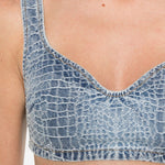 Top in jeans in blu Self-portrait - donna 