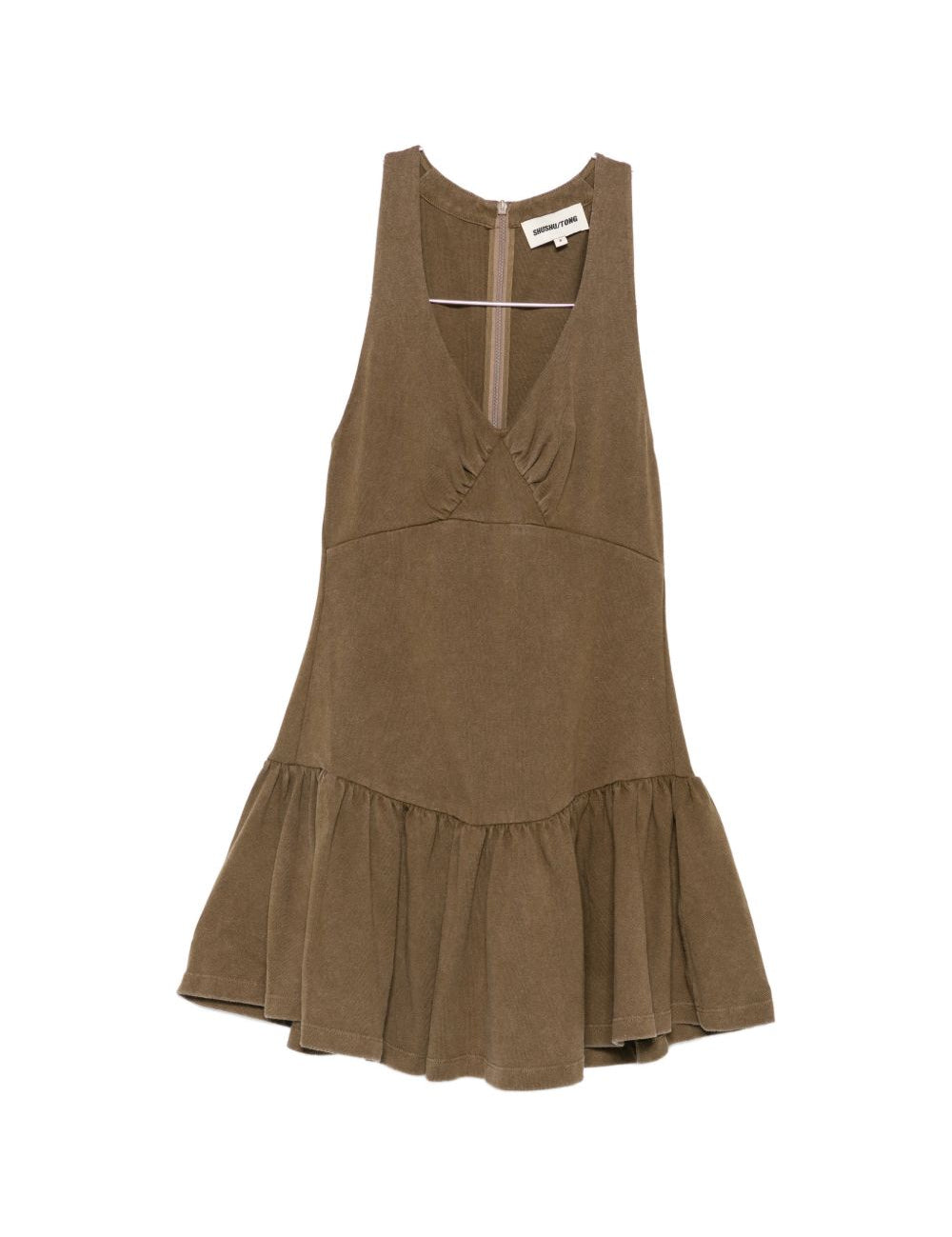 Abito con scollo a V in verde Shushu/tong - donna 