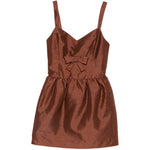 Abito corto con fiocco in marrone SHUSHU/TONG - donna 