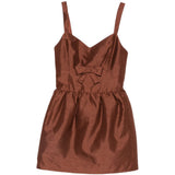 Abito corto con fiocco in marrone SHUSHU/TONG - donna 