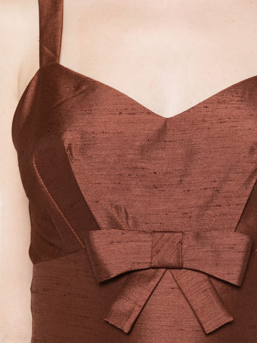 Abito corto con fiocco in marrone SHUSHU/TONG - donna 
