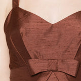 Abito corto con fiocco in marrone SHUSHU/TONG - donna 