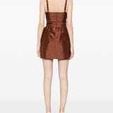 Abito corto con fiocco in marrone SHUSHU/TONG - donna 