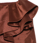 Minigonna con ruches in marrone Shushu/tong - donna 