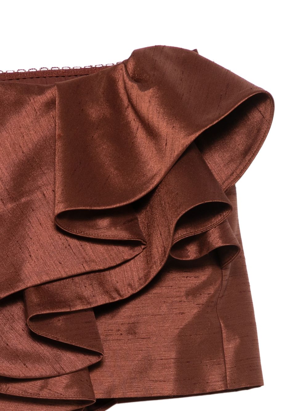 Minigonna con ruches in marrone Shushu/tong - donna 