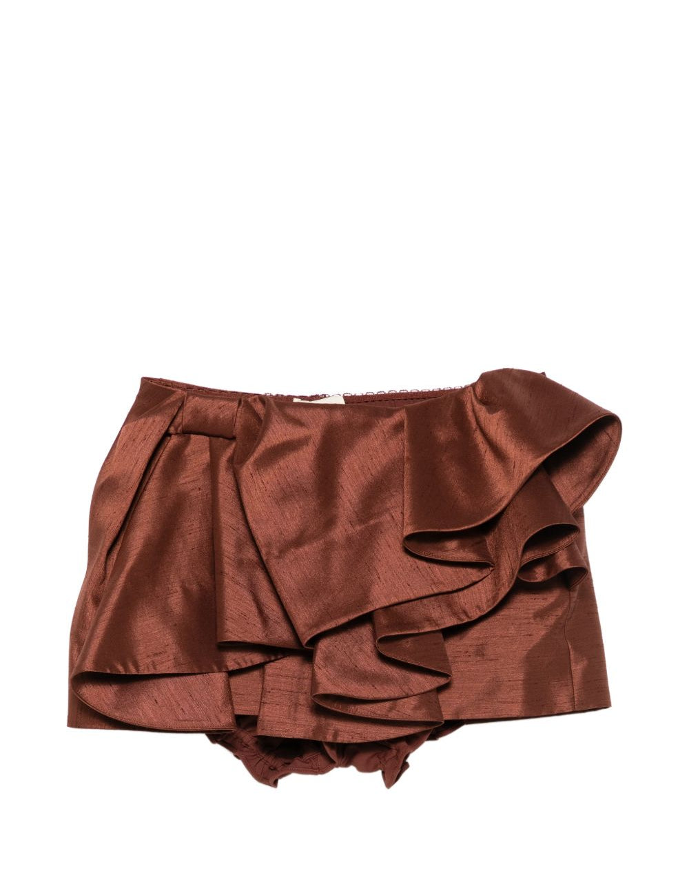 Minigonna con ruches in marrone Shushu/tong - donna 