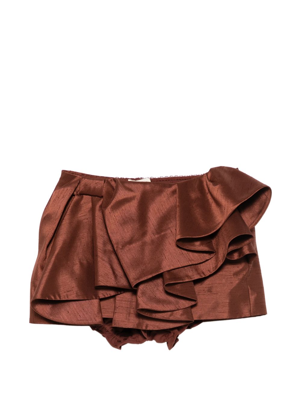 Minigonna con ruches in marrone Shushu/tong - donna 