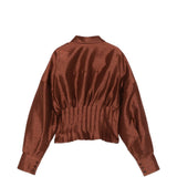Camicia con vita a pieghe e finitura satinata in marrone Shushu/tong - donna 